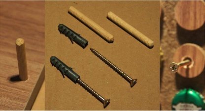 Material para fixação na Parede ou apoiado na mesa, balcão - 2 parafusos, 2 buchas e 2 cavilhas